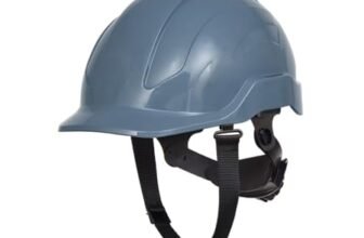 KARAM PN574 ABS Safety Helmet for Men Industrial & Outdoor Activities |Rachet Type Adjustment with Unique Sweat Absorbent Headband |Hard Hat| ANSI Certified| Grey