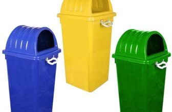 Zureni 60 Litre Dome Dust Bin Large Capacity Garbage Bucket Sturdy and Durable Trash Can Dustbin Ideal for Restaurant Office & Kitchen (Pack of 3 Multi-color)