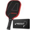 AMPICKLE Pickle Ball Paddle,Fiberglass Pickleball Paddle,Frosted Surface Pickleball Rackets, USAPA Standards，Oversized Sweet Spot Pickle Ball Paddle for Indoor Outdoor (A-Line Red)