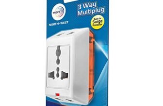 Wipro 3 Way Multiplug Adaptor with 1 Universal Sockets |Inbuilt Surge Protection & Power supply Indicator | Compact & Light weight | 6Amp Multiplug socket for Home, Office | Pack of 6 (White)