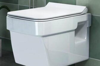 Plantex Imported Ceramic Western Commode/Wall Hung Western Toilet/Rim Washdown Commode with Soft Closing Toilet Seat – P Trap Outlet (White)