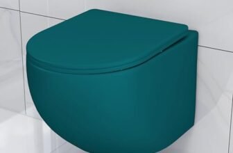 Plantex Imported Ceramic Western Commode/Rimless Wall Hung Commode for Toilet/Washdown Flush Bathroom Western Toilet with Soft Close Toilet Seat – P Trap (Matt Blue)