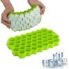 KBS Ice Cube Tray Silicone for Freezer Flexible Shape Honeycomb for Chocolate Cake Maker Mould, Chilled Drinks, Reusable Kitchen Accessories Items (Multi Color)