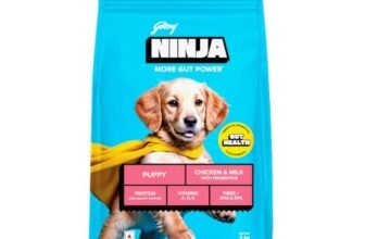 Godrej Ninja Puppy Dry Dog Food, 2 KG Chicken & Milk, Gut Health Formula