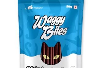 Waggy Bites Sticklets Dry Chicken and Fish Bites for Cats | No Added Sugar | Contains Taurine | 50 g | Pack of 2
