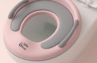 Little Olive Baby Potty Seat with Backrest and Splash Guard | Soft Cushioned Toilet Trainer for Kids | Ergonomic Training Potty Chair for Toddlers | Pink