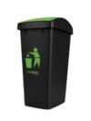 CELLO Plastic Swing-Lid Garbage Dustbin (48 Ltr, Green/Black)