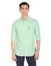 U.S. POLO ASSN. Men’s Solid Spread Collar Premium Cotton Tailored Fit Shirt (USSHTR0004_Green_S)