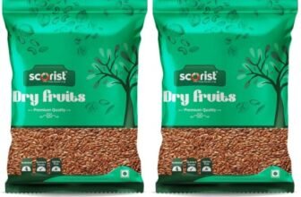 Scorist Premium Flax Seeds 500g | Alsi Seeds | Flax Seeds for Hair Growth | Raw Seeds for Eating | Source of Iron & Dietary Fibre | Rich in Protein (Pack of 2)