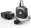 MAONO WM820 Wireless Collar Mic for YouTubers Vlog, Video Recording, Interview. Compact Microphone with 6H Battery, 50m/164ft Transmission, Mic Gain, Mute, Monitoring for Camera, Mobile (3.5mm, Black)
