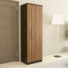 Spacewood Ken Wardrobe | 3 Year Warranty | Almirah, Cupboard, Almari, 1 Door Wardrobe, 1 Hanging Space|Engineered Wood| Walnut Bronze