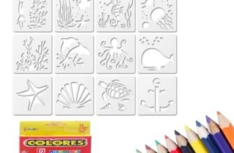 24Pcs Stencils for Craft and Art, Wooden Stencils for Kids, Stencils for Kids, Wooden Painting Templates for Kids, Drawing Board for Home and Travel, Ideal for DIY Projects and Creative Art (White)