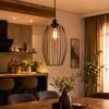 Tu Casa HG-25 Metal Wire pendent Light Iron Holder Type e-27 Size 12x8x32″-(Corded Electric,Bulb not Included)