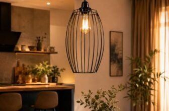 Tu Casa HG-25 Metal Wire pendent Light Iron Holder Type e-27 Size 12x8x32″-(Corded Electric,Bulb not Included)