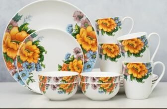 Clay Craft Fine Ceramic Eco4 Dinner Set (Set of 16), for Family of 4, Dinner Set Ceramic, Crockery Set, Dining Set for Dinner, Crockery Set for Gift, Kitchen Set for Home, Daily Use Crockery Set