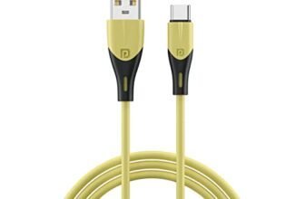 Portronics Konnect Way Type C Charge & Sync Cable with 3.0A Total Output, Tangle Resistant, TPE Material(Yellow)