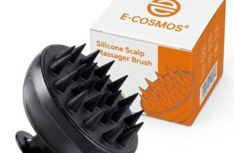 E-COSMOS® Hair Scalp Massager Shampoo Brush with Soft Silicone Bristles Kitchen for Anti Dandruff Removal Head Massager Prevents Hair loss for Men, Women (BLACK)