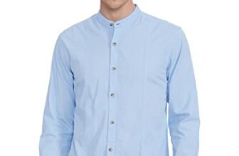 Amazon Brand – INKAST Men’s Solid Slim Casual Shirt (AZ-INK-RFS-MD-07_Skly Blue 2XL)