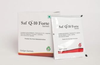 Agrosaf Saf Q-10 Forte Sachets | Coenzyme Q10, Lycopene, L-Arginine, L-Carnitine, Folic Acid, Zinc & Selenium Sachet | Powder for Oral Administration | Nutritional Supplement Sachets | 10 x 5g