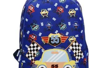 Tukzer Baggita Kids School Bag, Printed Toddler Backpack for Boys Girls, Elementary Preschool Tuition Swimming Travel Multipurpose Bag| Water-Repellent Soft Neoprene (Car 55-Royal Blue)