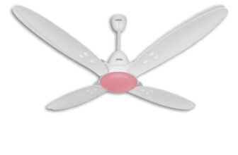 USHA Bloom Lily Nova 4-Blade BLDC Ceiling Fan |100% Copper Motor |Bi-Directiona|RF Remote |Sleep, Boost & Timer Mode |Whisper-Quiet |Dust-Resistant |3Y Motor & 2Y PCB Warranty | White & Light Pink