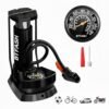 BTfash High Pressure Foot Air Pump with Pressure Gauge – Portable Floor Compressor Cylinder for Car, Bike, Motorcycle, and Bicycle Tyres. Pack of 1 (AU003_Black)