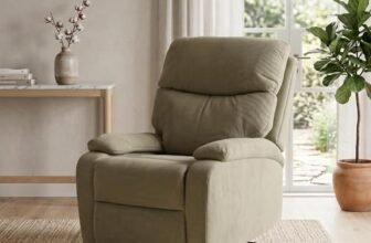 Royaloak Nova Fabric Recliner Single Seater | High Back Tufted Design Microfiber | Pillow Top Armrest | Pocket Springs | Manual Reclining Chair with Metal Frame Support