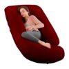 BeyBee Pregnancy Pillows for Pregnancy Sleeping | Maternity Pillow for Pregnant Women | 360-degree Full Body Support | J-Shape Pillow | Velvet (Maroon)