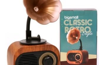 Bigsmall Vintage Retro Gramophone Bluetooth Speaker Premium Retro-Style Vintage Portable Decorative Speaker with Hands-Free Calling, Rich Sound Quality, 6-Hour Battery Life Includes 6-Month Warranty