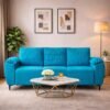 Centuary Sleepables Modena Premium Sofa|Classy Quilted Suede Fabric Upholstery|Fiber-Filled Back Cushion|Wide Plush Fibrefilled Armrests|Ergonomic Lumbar Support |Oasis Blue|3 Years Warranty