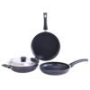 Wonderchef Platinum Plus Set Black Non-Induction Base, 3 + 1