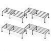 Homeor Metal Plant Stand for Balcony | Set of 4 | Rectangle Black | Anti-Rust 7-Layer Galvanized Coating I Flowerpot | Garden Stand | Pot Stand for Living Room, Outdoor & Garden, 24 Inch, Black