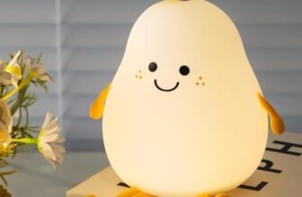 Zollyss Puppy Dog Night Light, USB Rechargeable, Touch Control LED Lamp with Timer, Colour Changing, BPA-Free Silicone (Pear Shaped)