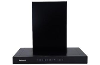 Wonderchef Ultima D-Lite 60cm 1400 m3/hr Auto Clean Curved Glass Chimney | Baffle Filter | Powerful suction | Touch + 3 speed Motion Sensor control | Low Noise | 7 Year Warranty | Black