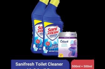 Sani Fresh Advanced Disinfectant Toilet Cleaner with Free Odonil 48g Liquid Toilet Cleaner(2 x 0.5 L)