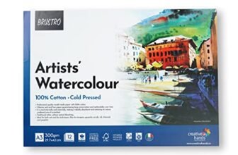 Brustro Artists Watercolour Paper Pad |100% Cotton, Cold Pressed, 300gsm, A3| 12 Sheets, Ideal for Professional Drawing, Painting, Dry & Wet, Fine Art Students