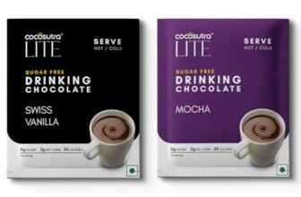 Cocosutra LITE Sugar Free Drinking Chocolate | Swiss Vanilla & Mocha | Hot or Cold | Low Carb, Low Calorie | Stevia & Erythritol Based | Ready in 2 Minutes | 20g Each
