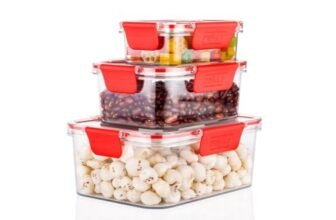 Ritu Plastic Organizers Storage Box Set of 3 | Transparent Containers (1600ml + 1000ml + 300ml) with Airtight Lids for Vegetables, Fruits, Fish & Eggs | Stackable, Durable, BPA-Free for Kitchen