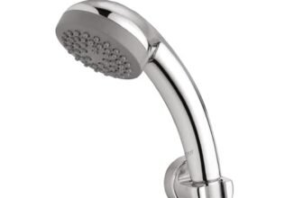 Eauset Plus 75mm Hand Shower with 1.5m Hose & Wall Hook | Single Mode ABS Handheld Shower Head | High Flow 15 LPM at 3 Bar | Wall Mounted Bathroom Shower | Polished Finish