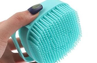 E-COSMOS Multi-Colors Silicone Bath Body Brush Shower Scrubber, Mud & Dirt Remover with Shower Gel Dispenser Soft Massager Kitchen Tool with Non-toxic Brushes (Random Colors)