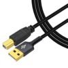Aliens USB-A to USB-B 2.0 Printer Cable, High Speed 480Mbps data transfer, Nylon Braided Scanner Printer Cord for Epson, HP, Dell, Lexmark, Xerox, Canon, Piano, DAC, Samsung(Black-1.5 Meter/4.9 Feet)