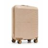 Police Origine Cabin Trolley | 65L Capacity TSA Lock 8 Smooth 360° Spinner Wheels Telescopic Handle PP Hard Shell | Lightweight 20″ Cabin Luggage for Travel & Weekend Trips (Beige/TAN) (Baby pink/Tan)