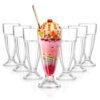CELLO Falooda Glass Set of 6 Pcs 300ml, Transparent | Freezer & Fridge Safe, Leadfree Dishwasher Safe Toughened Crystal Clear Glasses Set for Drinking Juice Milkshake Cocktail Mocktail Coldrinks Soda