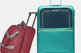 ARISTOCRAT Evolve Large Trolley Bag 79cm & Rookie Duffle Trolley 52cm For Travel Expandable  Check-in Suitcase 4 Wheels – 34 inch