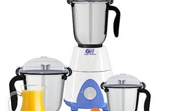 GIGAWATTS 1000W All-in-One Mixer Grinder Blender Heavy Duty Industrial Grade Electric Mixy, Three Stainless Steel Clip Jars with 3 Speed Control 21000 RPM (1 Year Warranty)
