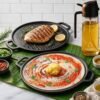 HomeWiz 2-in-1 Cast Iron Non Stick Tawa & Grill Pan 30 cm | Free Oil Dispenser 500ml | Pre-Seasoned Cast Iron Tawa For Roti & Dosa | Cast Iron Grill Pan For Fish & Steak|Works on Induction & Gas Stove