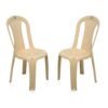 Nilkamal Plastic Chair for Living room |Set of 2 | 3 Year Warranty | For Home, Living Room, Outdoor | Marble Beige Colour | CHR4002