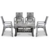 MAHARAJA Luxury Plastic Armchair & Table Set | Heavy-Duty & Sleek Design for Every Space (Silver, 4 Chair+1 Table)