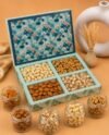 Riwaz Prime Floral Diwali Dry Fruit Gift Box | Luxury Lotus Print Hamper with Almonds, Cashews, Walnuts & Pistachios | Premium Festive & Corporate Gifting