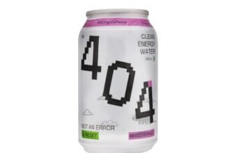 404 Clean Energy Water – Any Flavour | Mixed Berries, Tropical Mint or Lychee | Natural Caffeine & L-Theanine | Pack of 1 × 355 ml